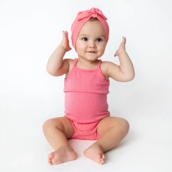 Ribbed Spaghetti Strap Bodysuit in Guava