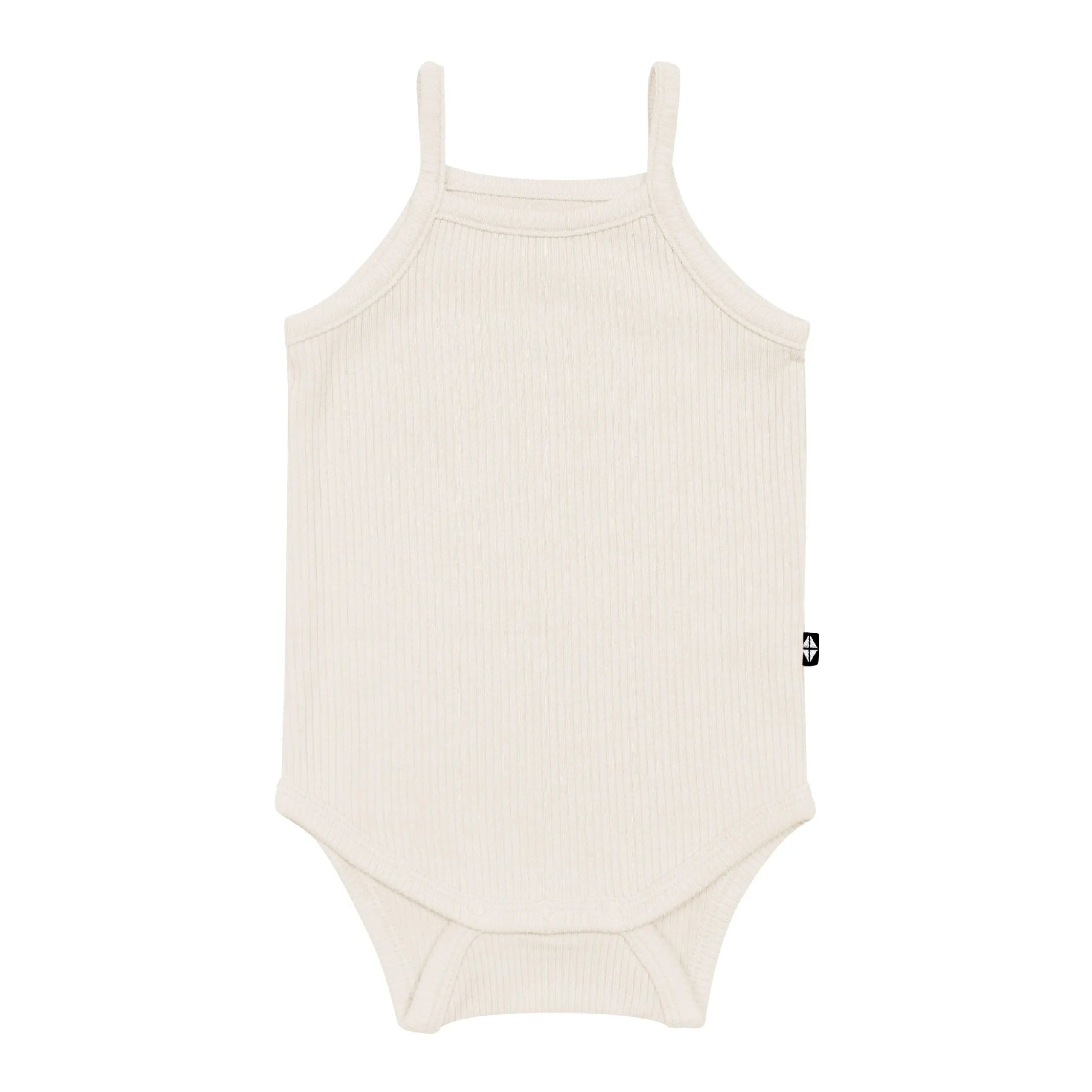 Ribbed Spaghetti Strap Bodysuit in Oat