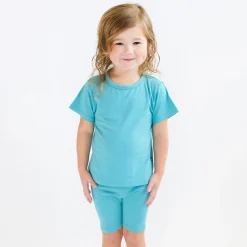 Ribbed Toddler Biker Shorts in Makai
