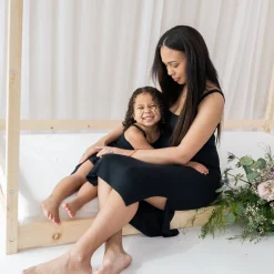 Ribbed Toddler Cami Dress in Midnight