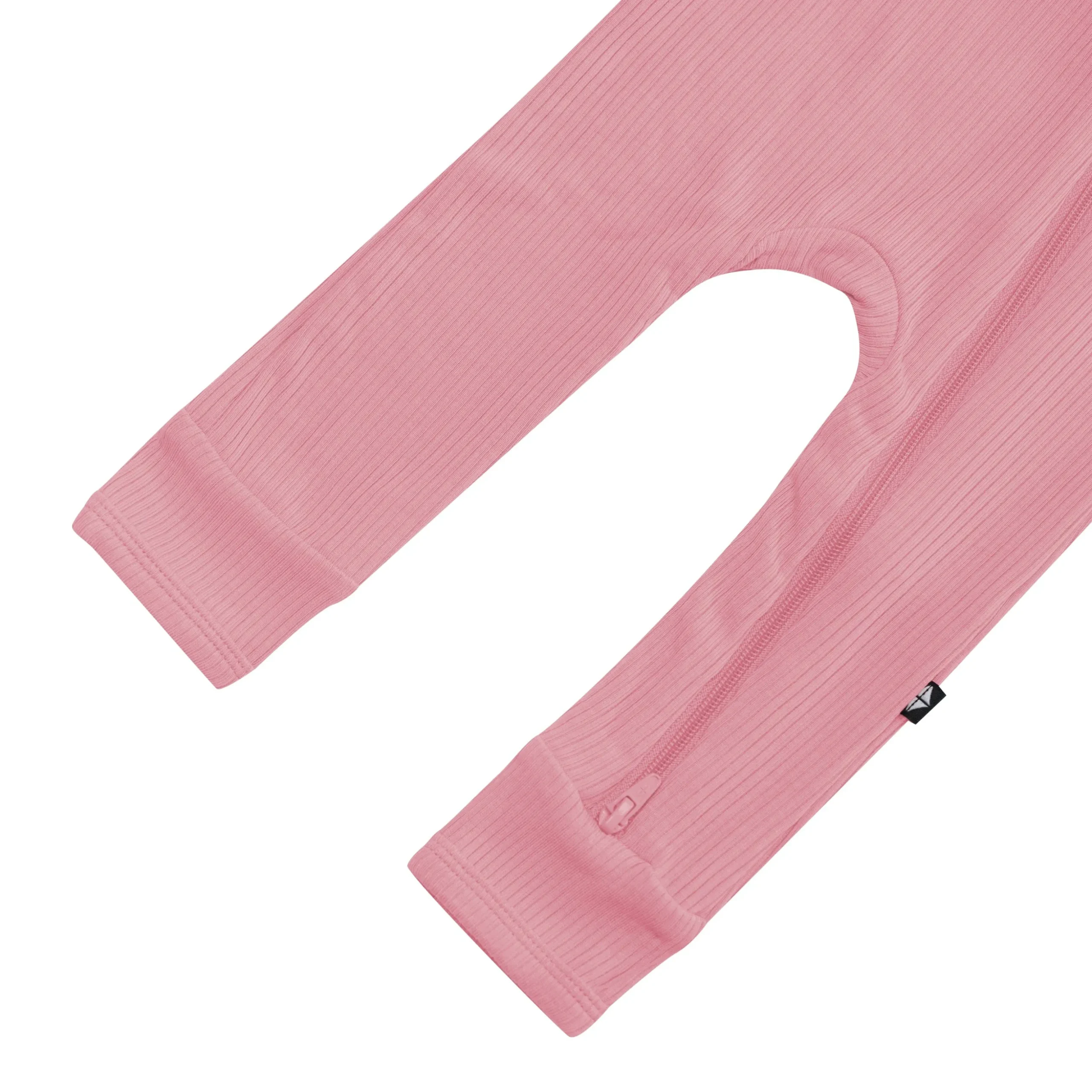 Ribbed Zipper Romper in Apple Blossom