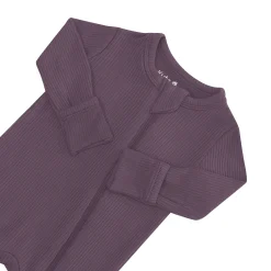Ribbed Zipper Romper in Currant