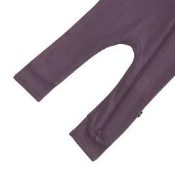 Ribbed Zipper Romper in Currant