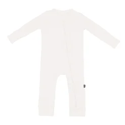 Ribbed Zipper Romper in Cloud