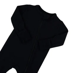 Ribbed Zipper Romper in Midnight