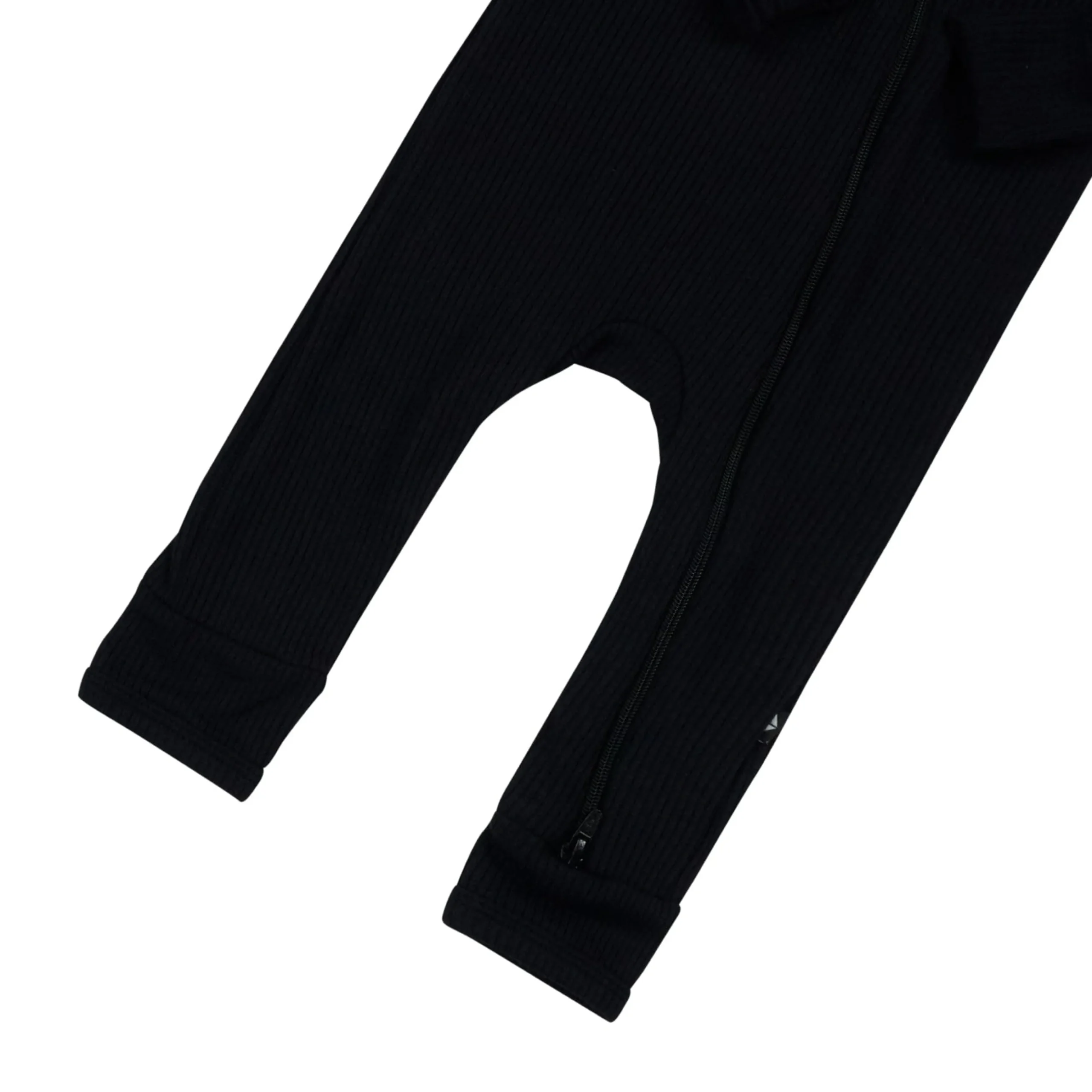 Ribbed Zipper Romper in Midnight