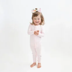 Ribbed Zipper Romper in Sakura