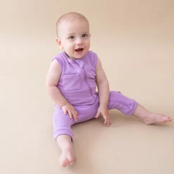 Ribbed Zippered Sleeveless Romper in Poi