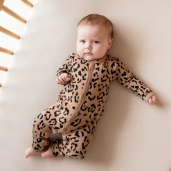 Romper in Latte Leopard