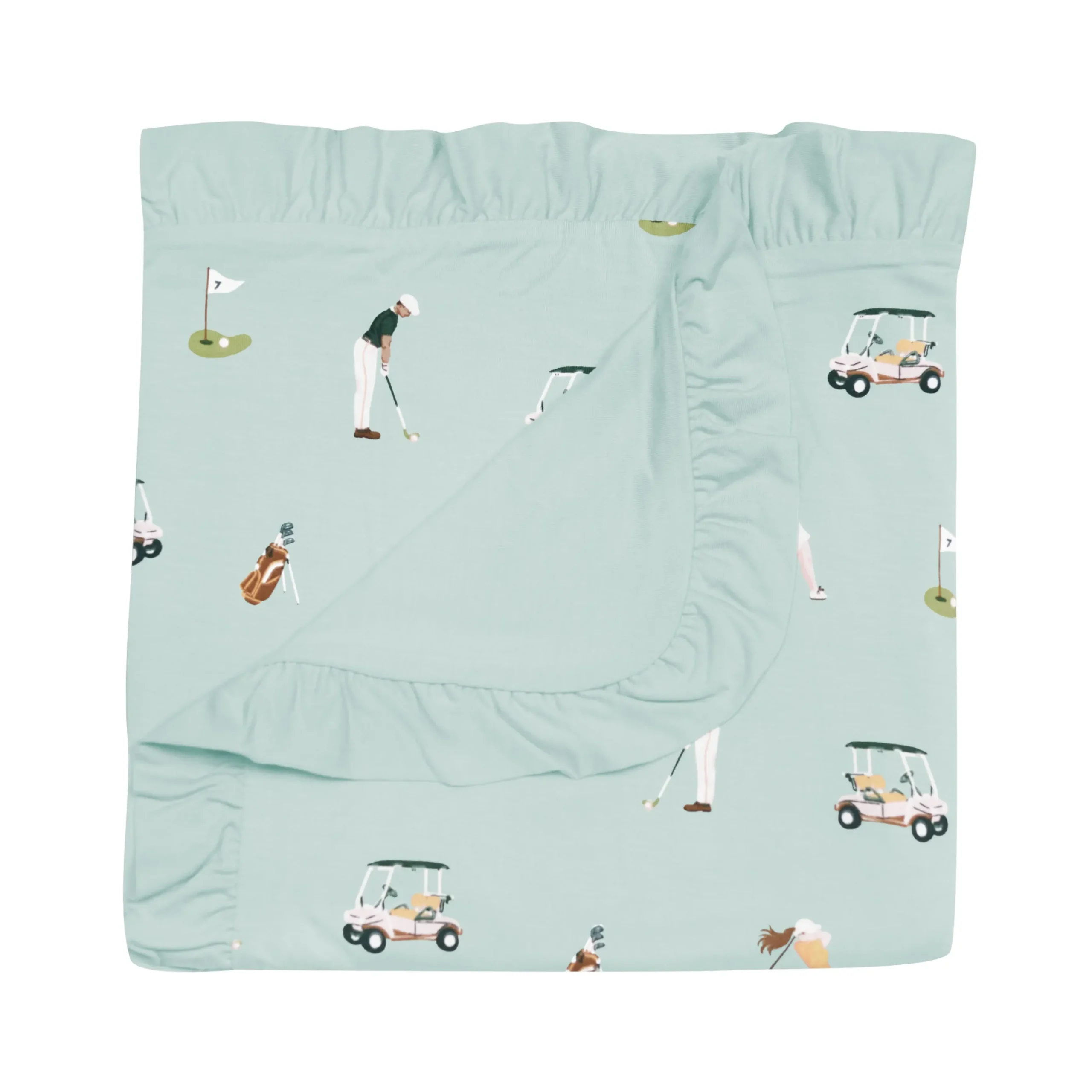 Ruffle Baby Blanket in Golf 0.5