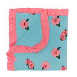 Ruffle Baby Blanket in Hibiscus 0.5