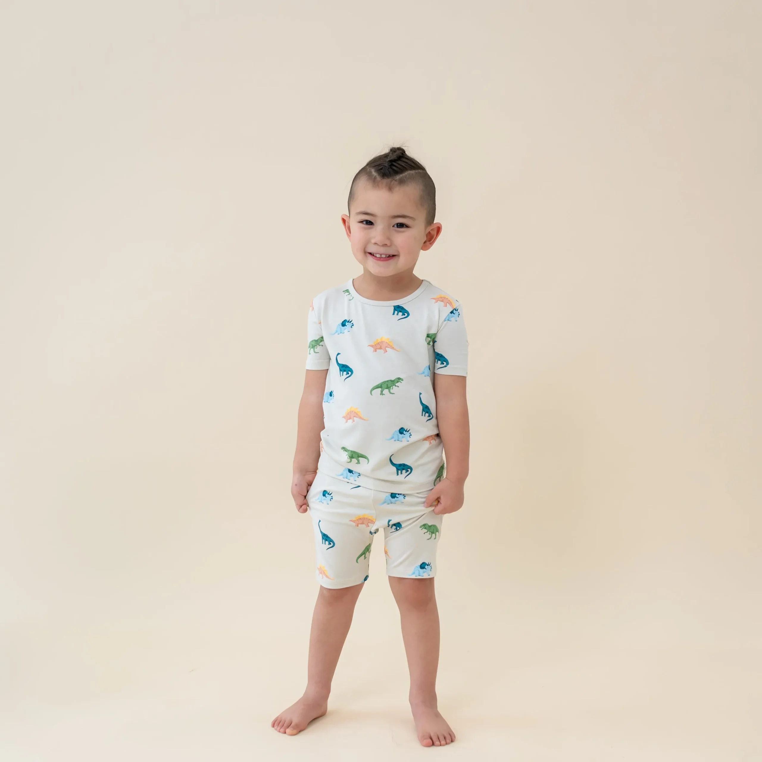 Short Sleeve Pajamas in Ecru Roar