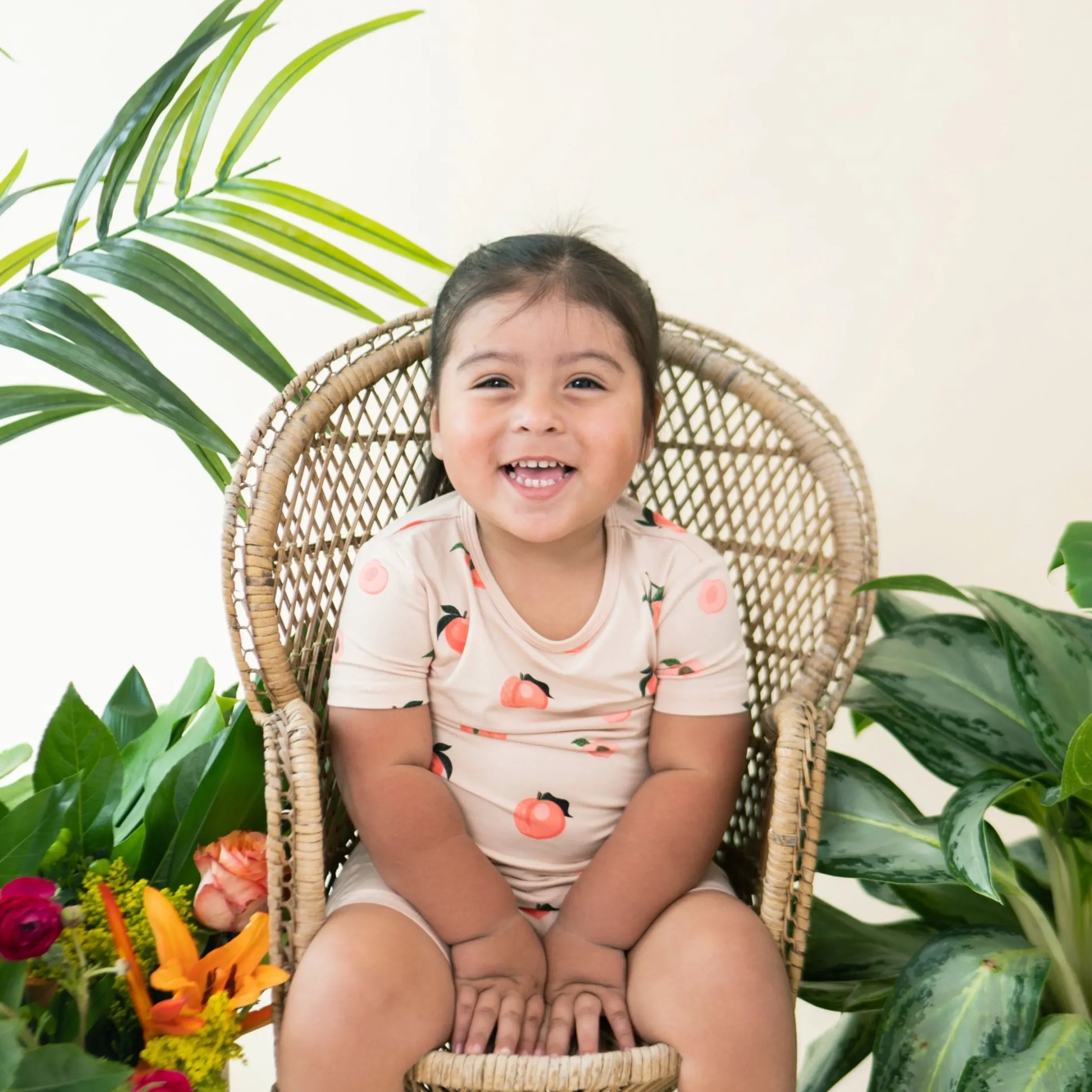 Short Sleeve Pajamas in Peach