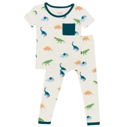 Short Sleeve with Pants Pajamas in Ecru Roar