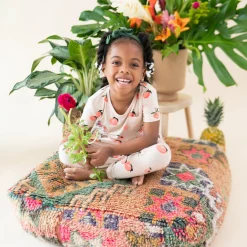 Short Sleeve with Pants Pajamas in Peach
