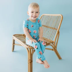 Short Sleeve with Pants Pajamas in Hibiscus