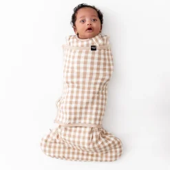 Sleep Bag Swaddler in Gingham Bisque 1.0