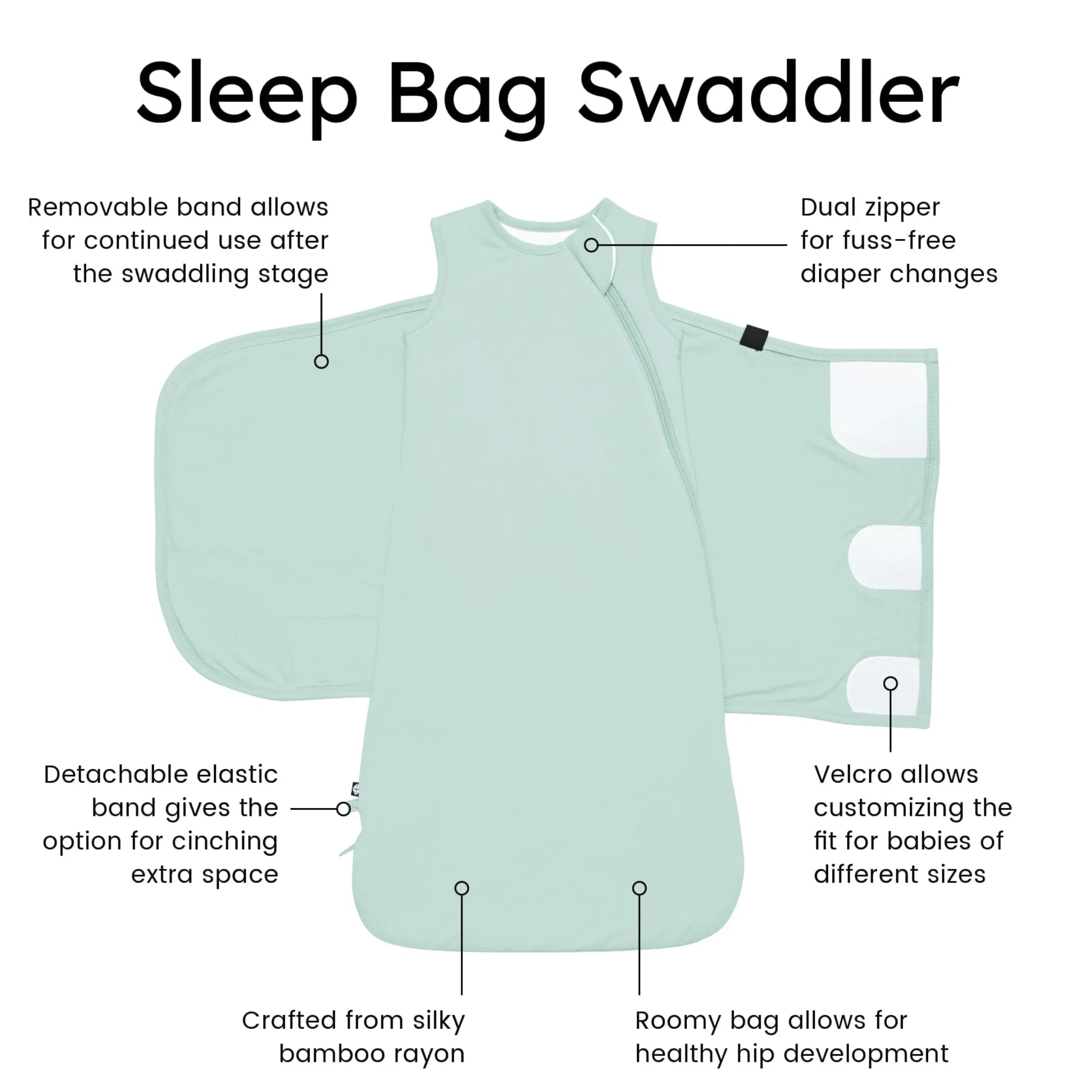 Sleep Bag Swaddler in Sage 1.0