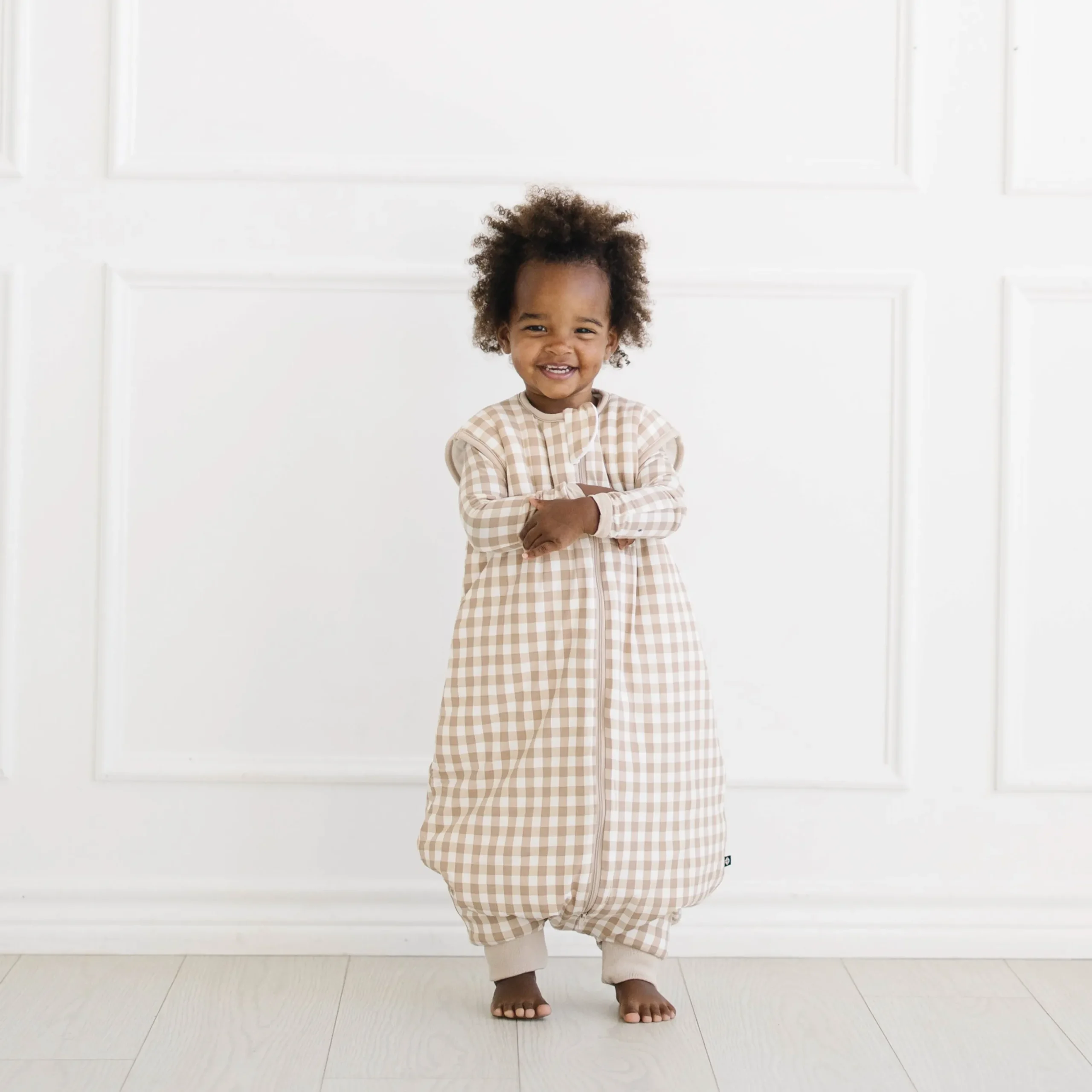 Sleep Bag Walker in Gingham Bisque 2.5