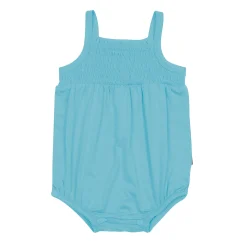 Smocked Bubble Romper in Makai