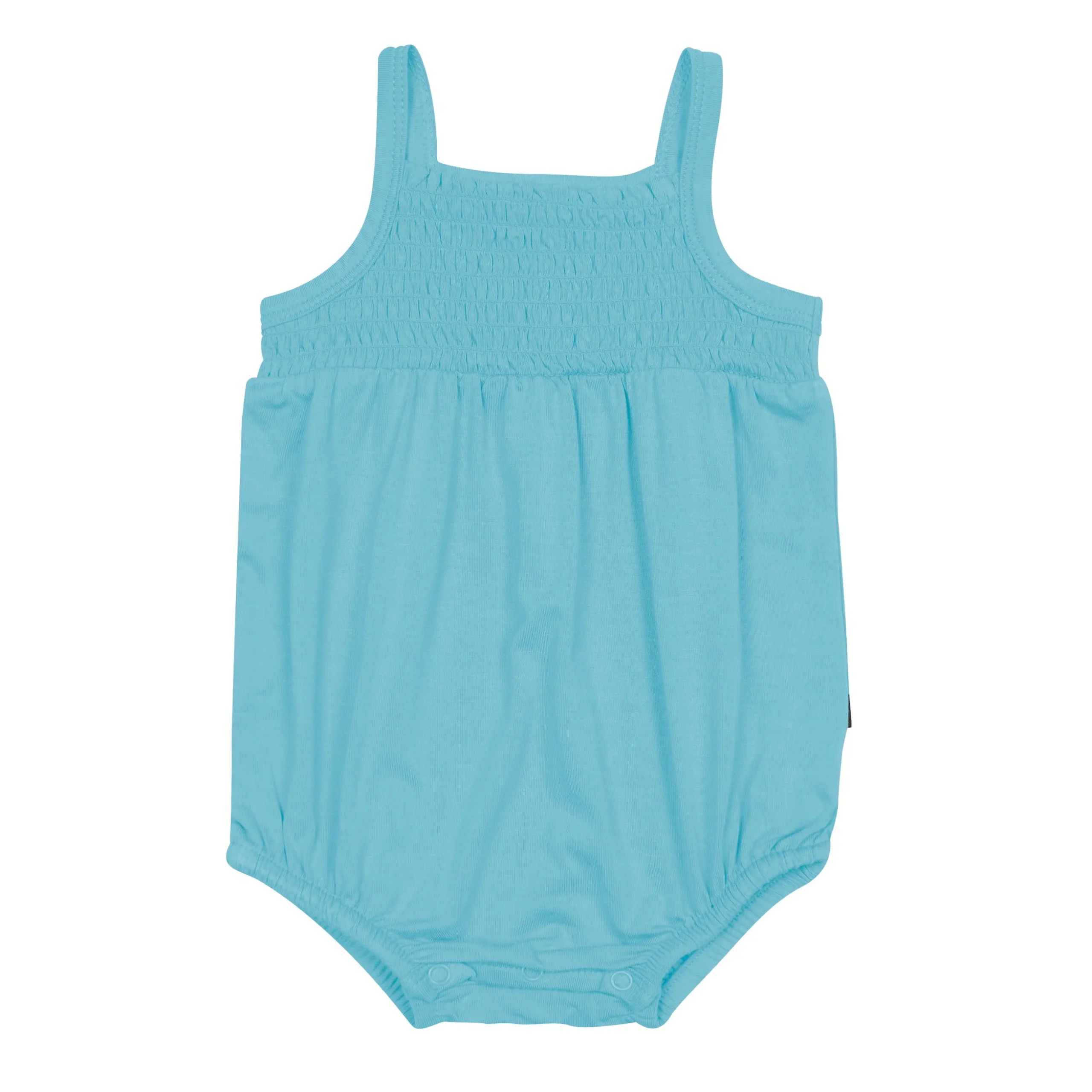 Smocked Bubble Romper in Makai