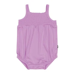 Smocked Bubble Romper in Poi