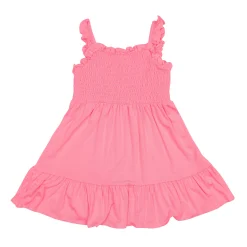 Smocked Dress in Guava