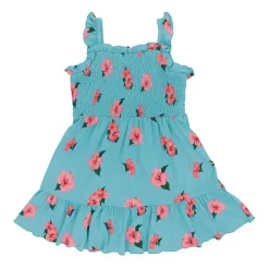Smocked Dress in Hibiscus