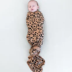 Swaddle Blanket in Latte Leopard