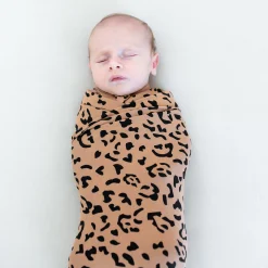 Swaddle Blanket in Latte Leopard