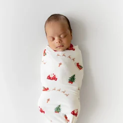 Swaddle Blanket in Santa Sleigh