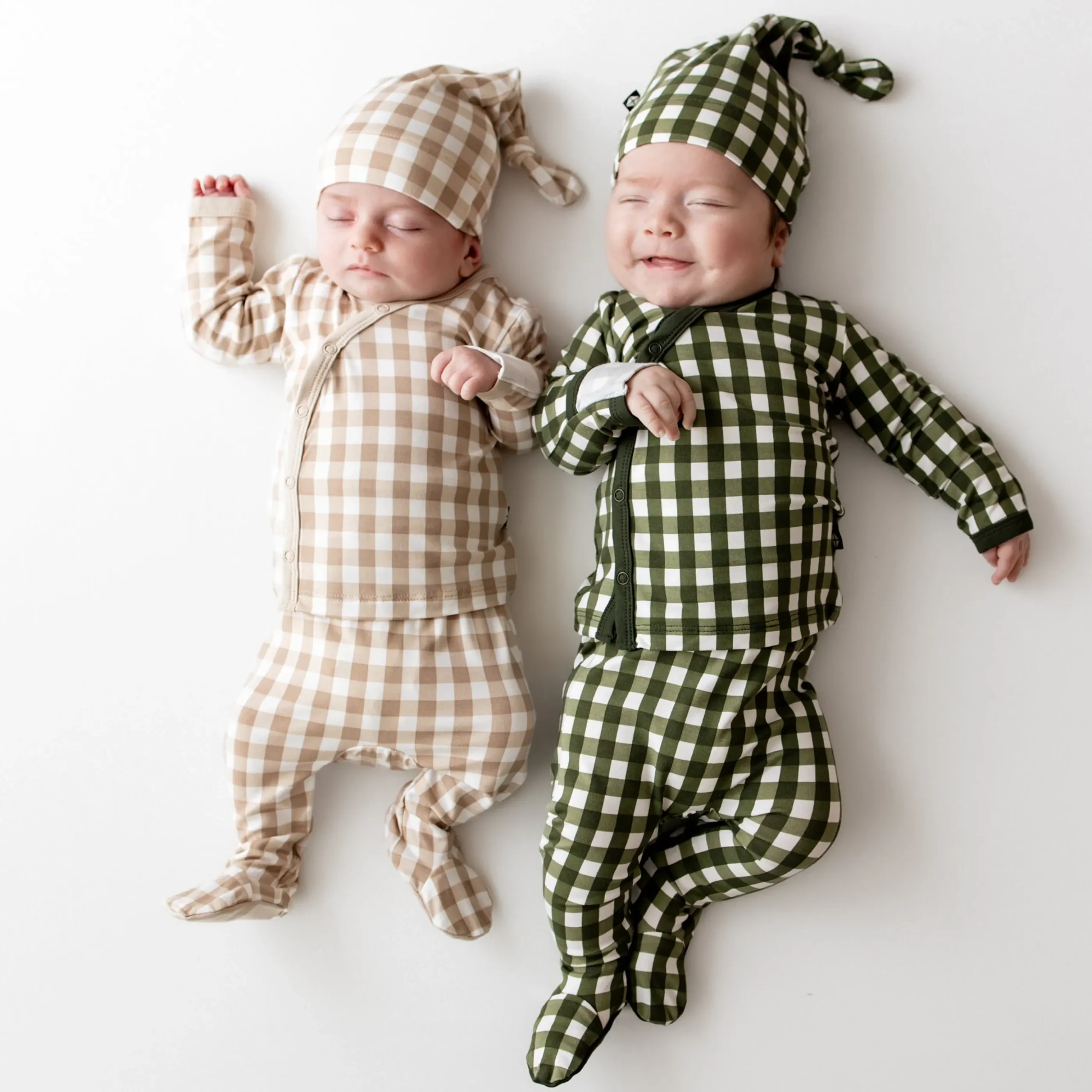 Take Me Home Set with Cap in Gingham Fir