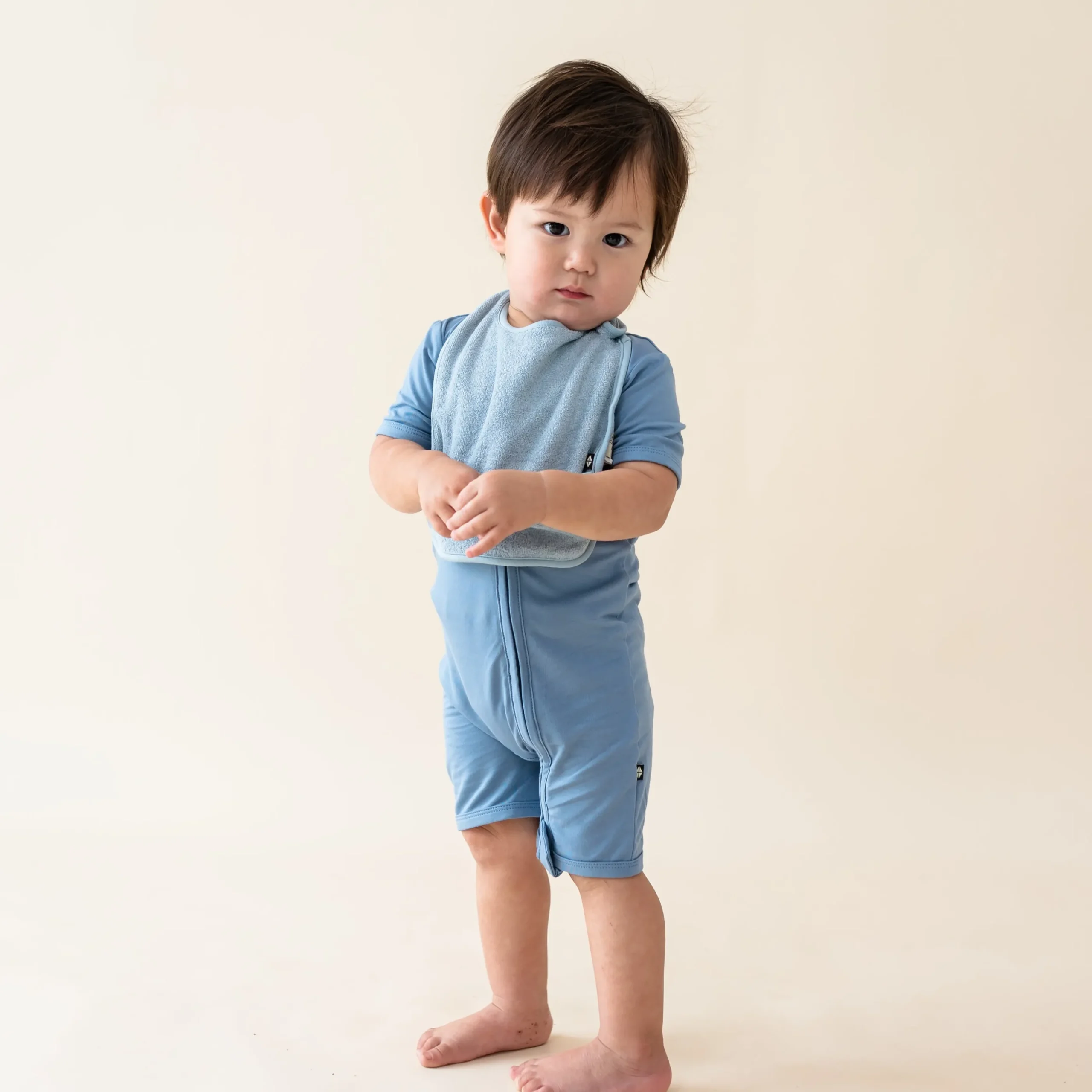 Terry Pocket Bib in Fog
