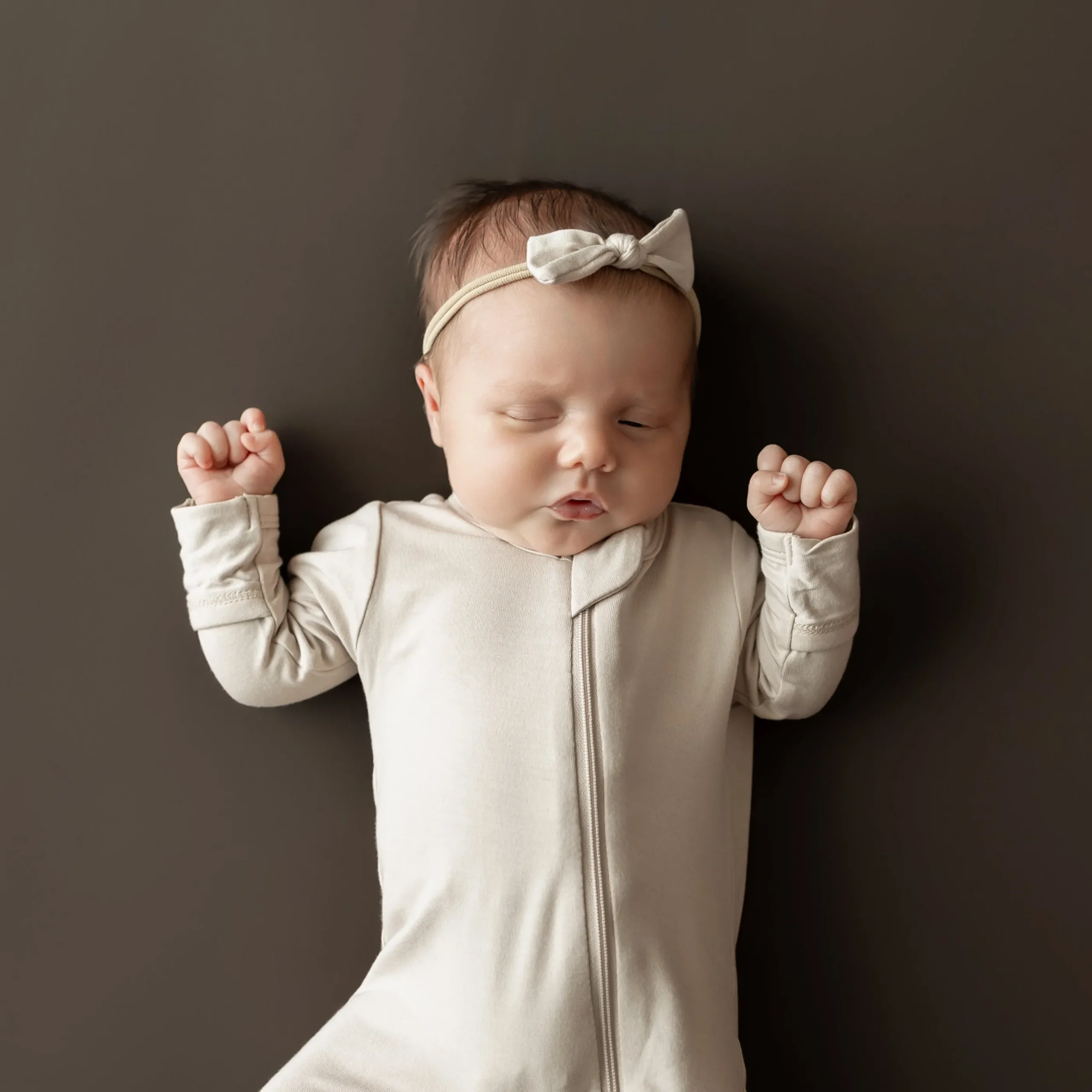 Tiny Nylon Bow in Bisque