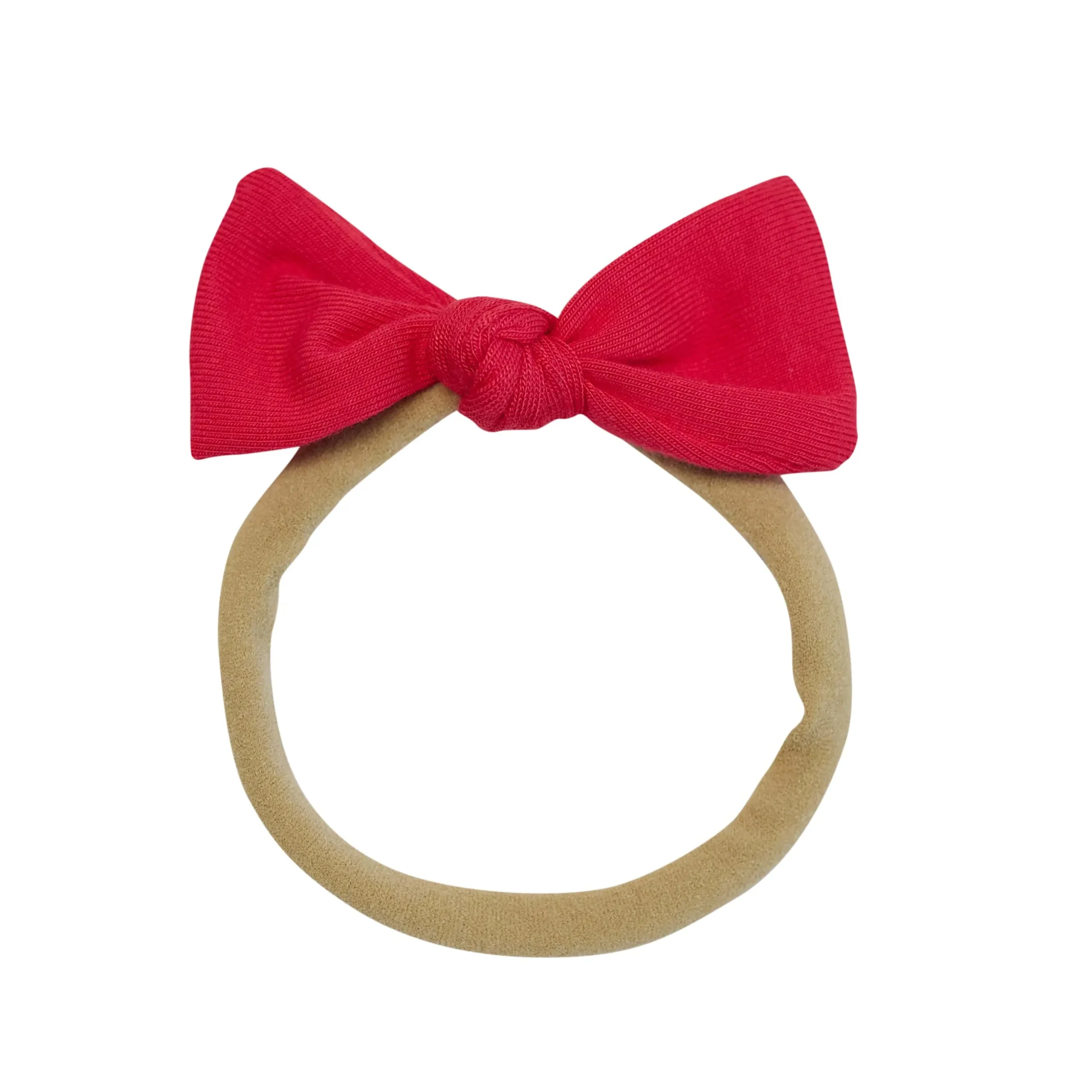 Tiny Nylon Bow in Cardinal