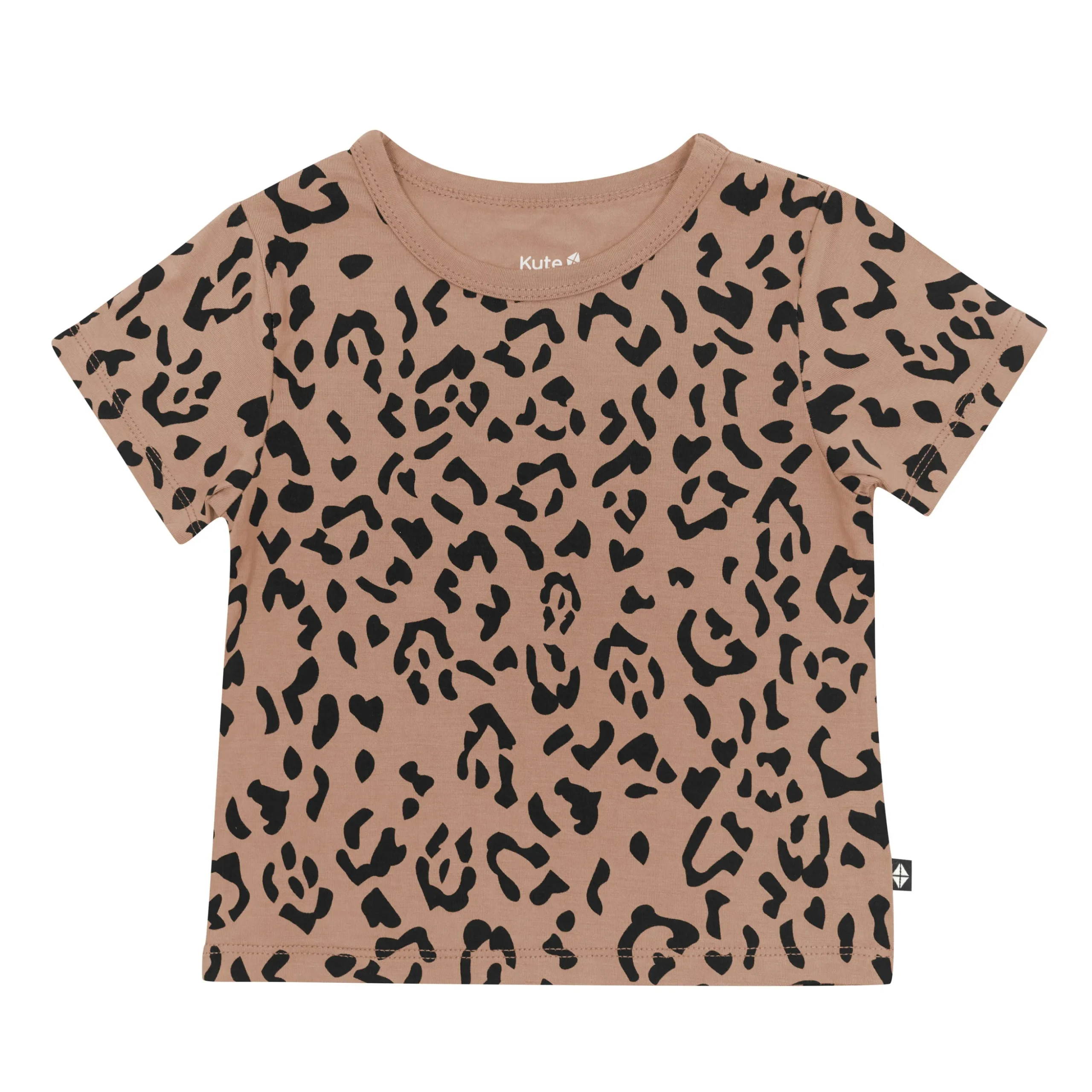 Toddler Basic Tee in Latte Leopard