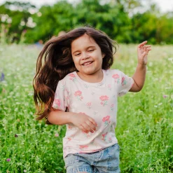 Toddler Basic Tee in Sakura Peony