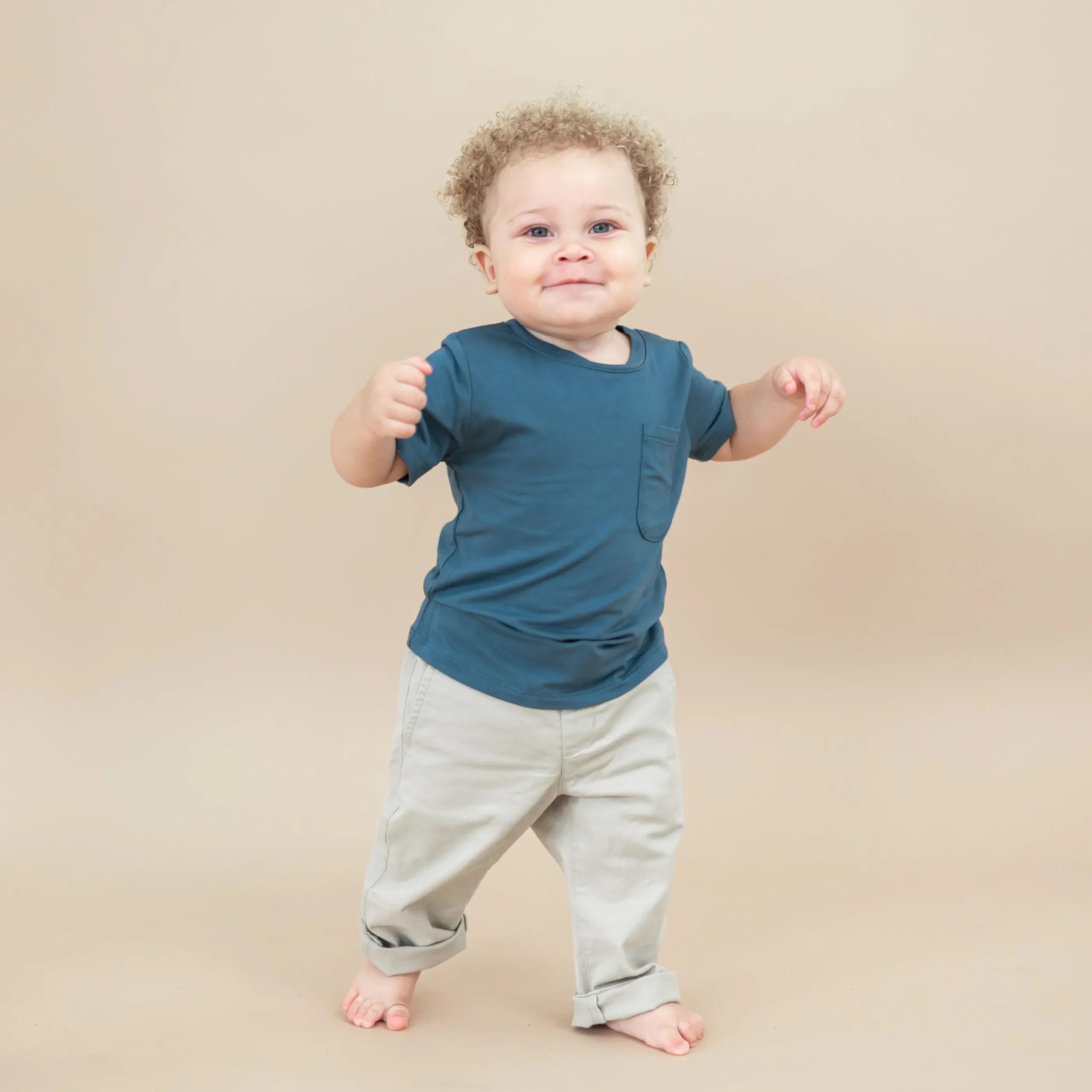 Toddler Crew Neck Tee in Atlantic