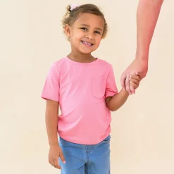 Toddler Crew Neck Tee in Guava