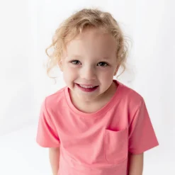 Toddler Crew Neck Tee in Guava