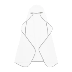 Toddler Hooded Bath Towel in Cloud with Storm Trim