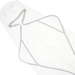 Toddler Hooded Bath Towel in Cloud with Storm Trim