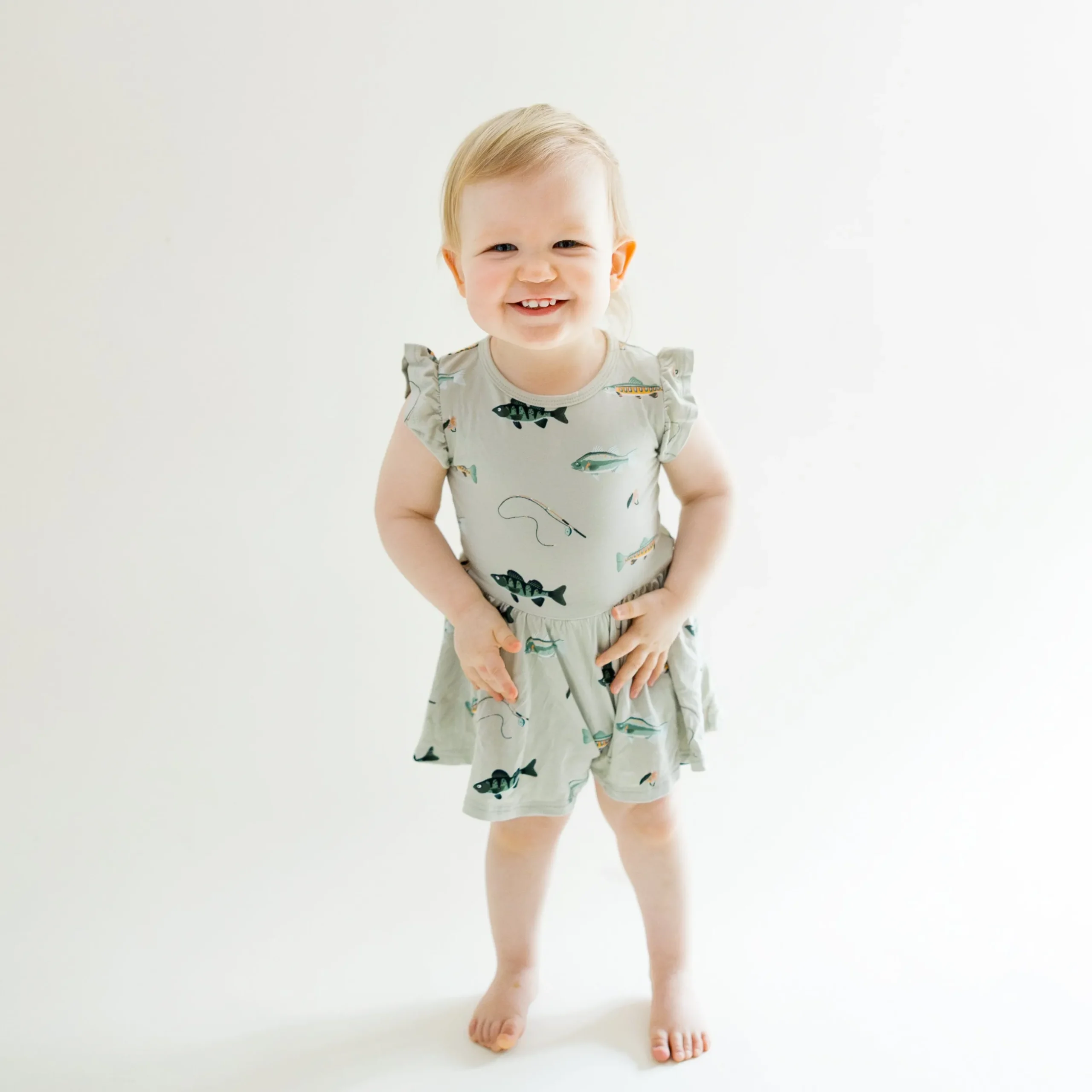 Twirl Bodysuit Dress in Fishing