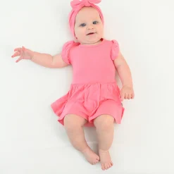 Twirl Bodysuit Dress in Guava