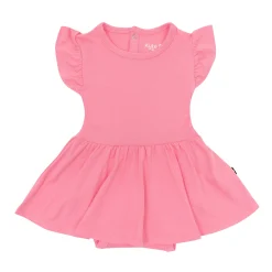 Twirl Bodysuit Dress in Guava