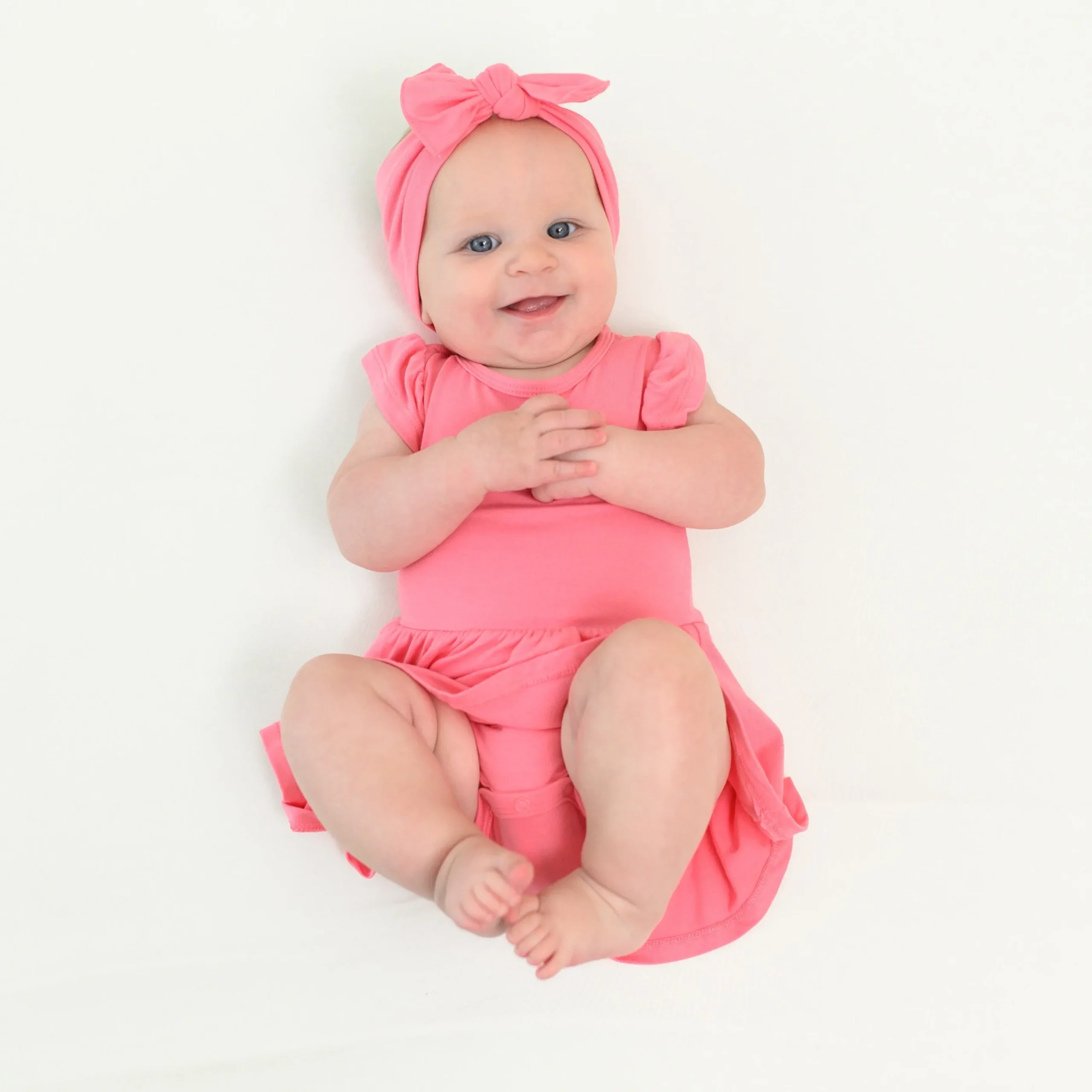 Twirl Bodysuit Dress in Guava