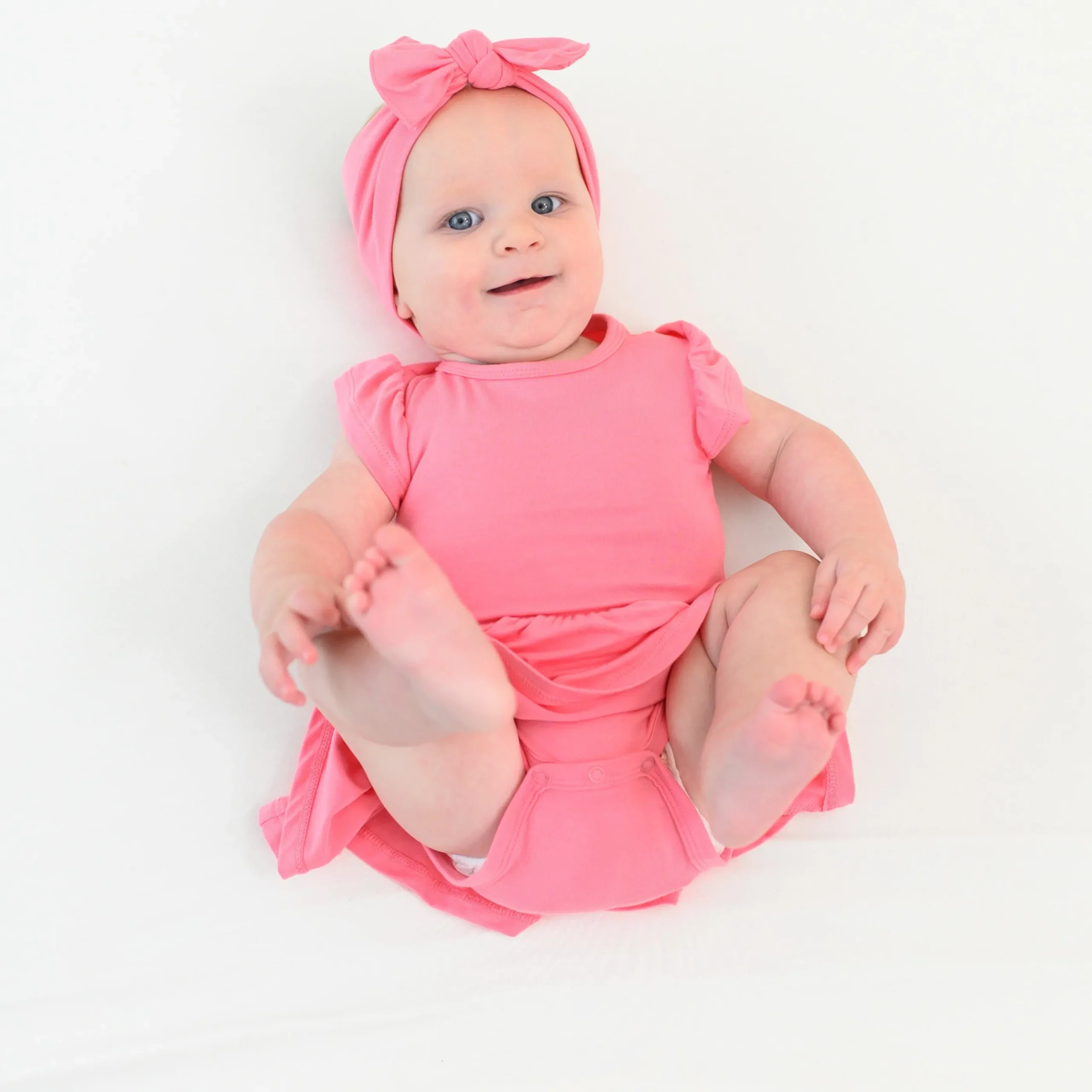 Twirl Bodysuit Dress in Guava