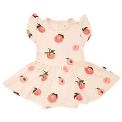 Twirl Bodysuit Dress in Peach