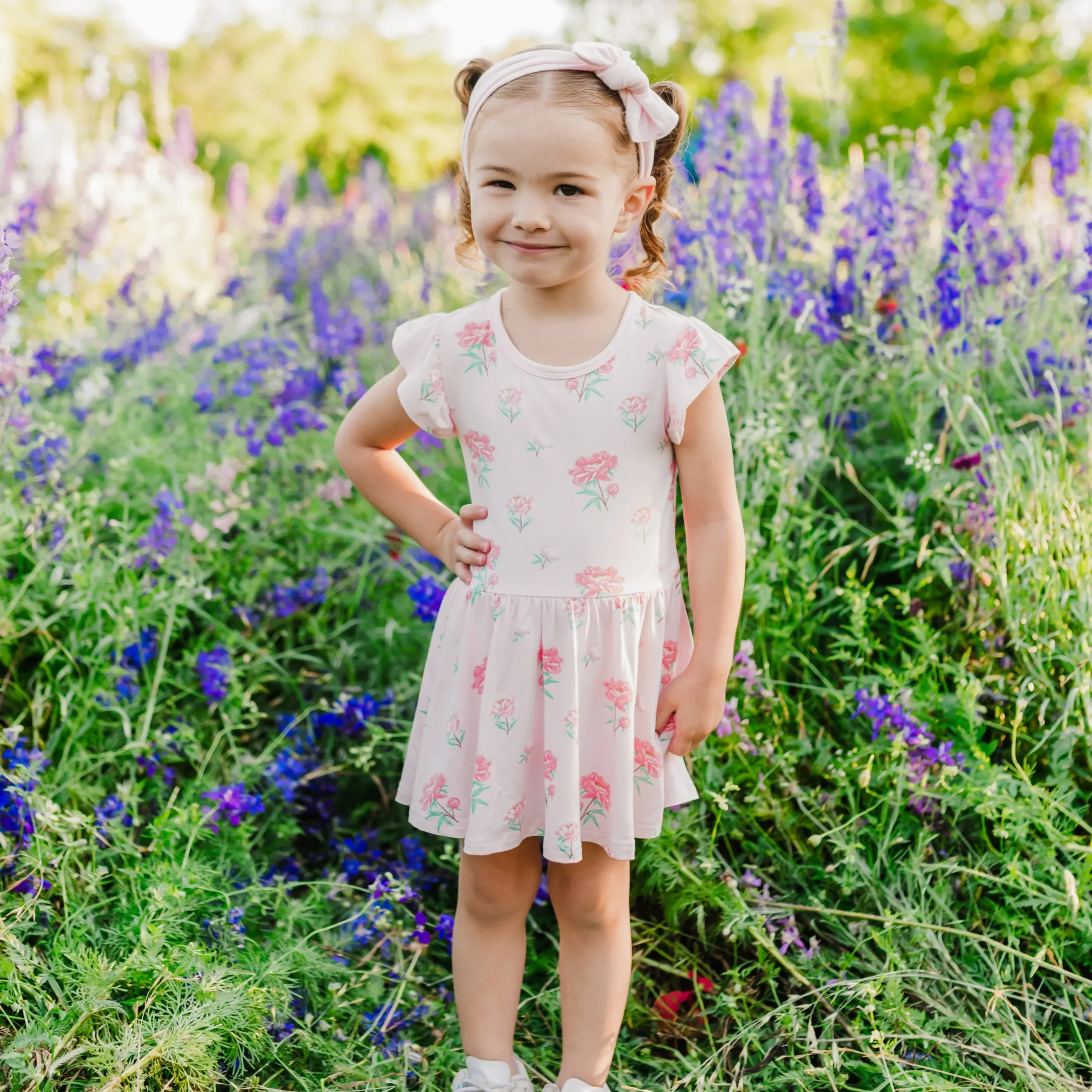 Twirl Bodysuit Dress in Sakura Peony