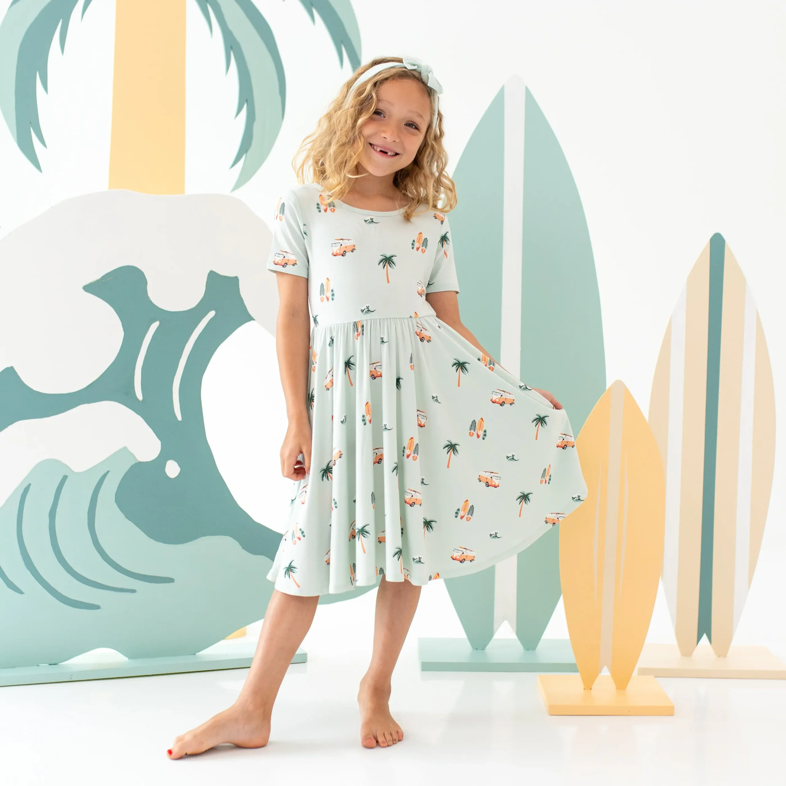 Twirl Dress in Dew Surf